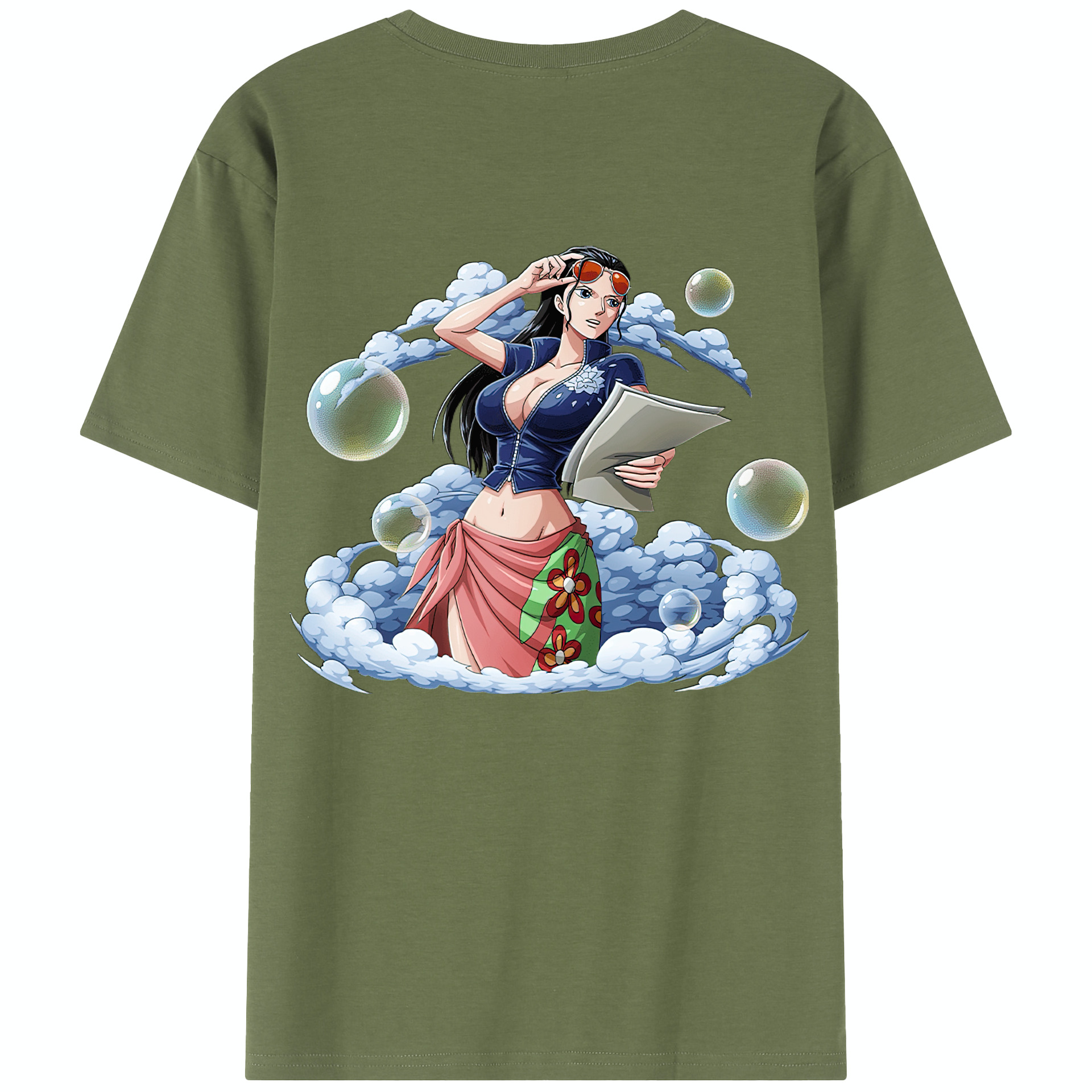 ワンピース ニコ・ロビン ONE PIECE Nico Robin 綿100％半袖Tシャツ（背面プリント）